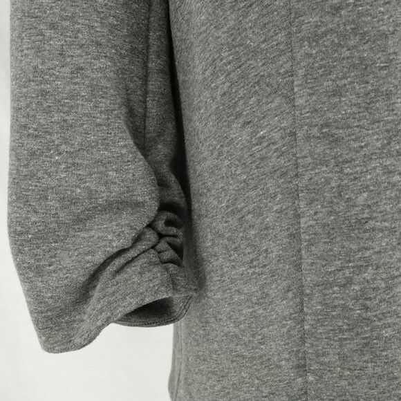 Saks Fifth Avenue Jacket Womens XL Gray Stretch Knit Ruched Sleeves Lined Blazer - Picture 10 of 16